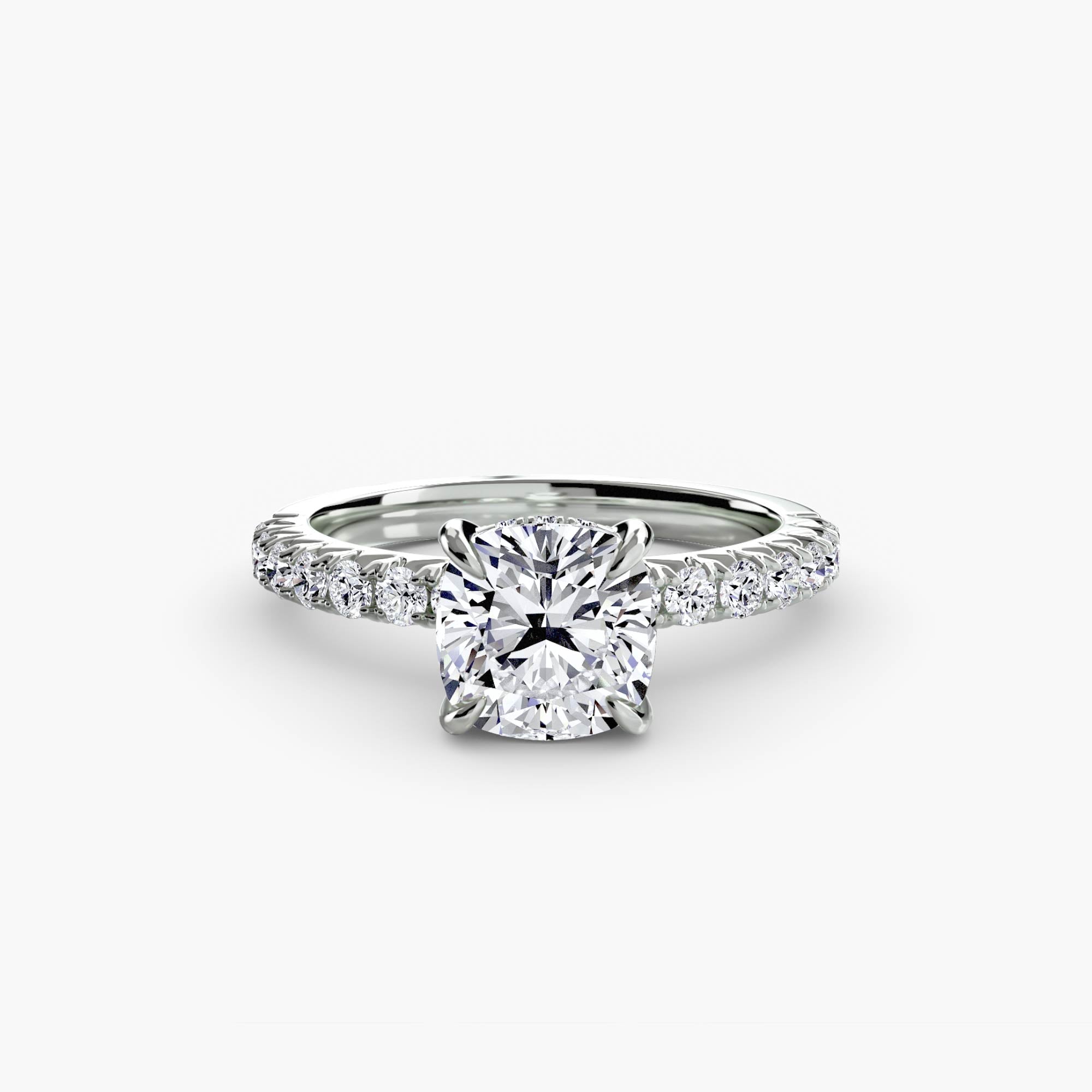 Anello solitario con pavé classico — montatura, 2,3 mm