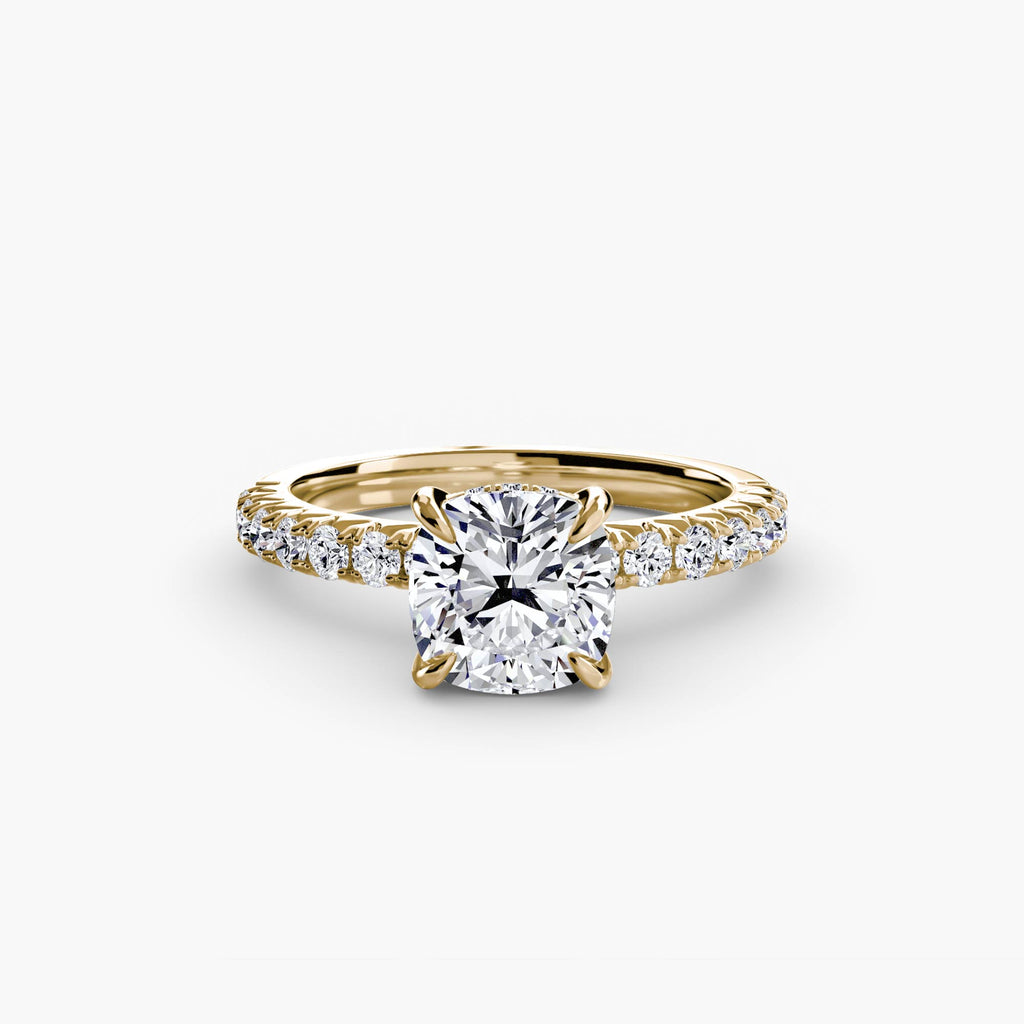 Anello solitario con pavé classico — montatura, 2,3 mm