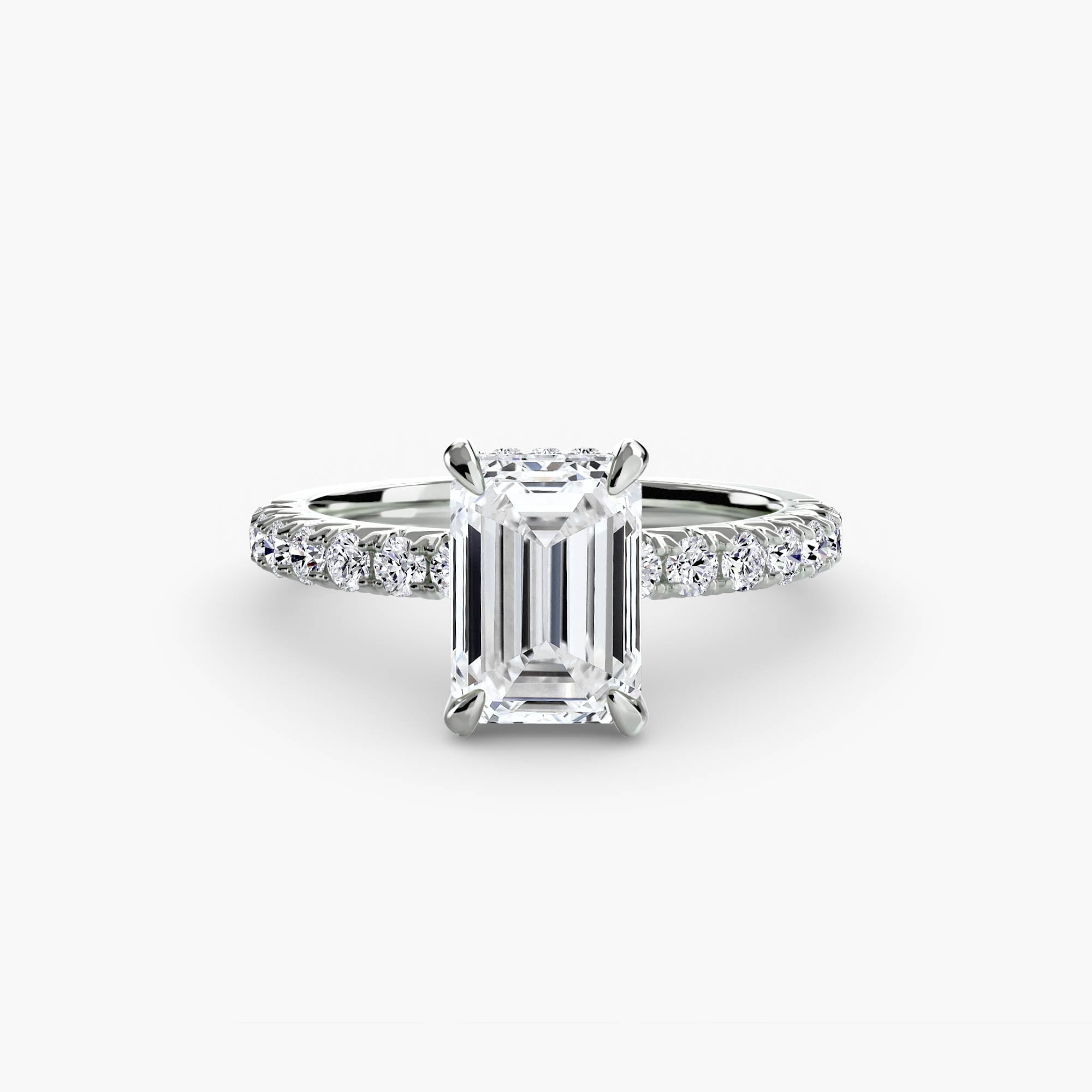 Anello solitario con pavé classico — montatura, 2,3 mm