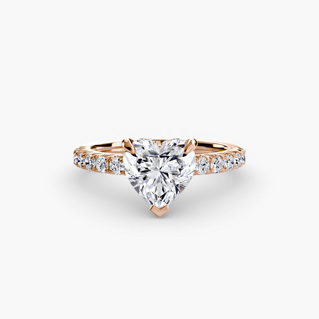 Anello solitario con pavé classico — montatura, 2,3 mm