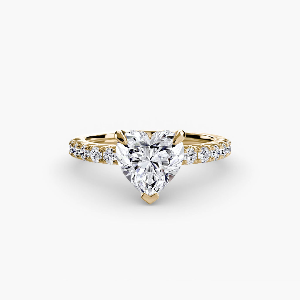 Anello solitario con pavé classico — montatura, 2,3 mm