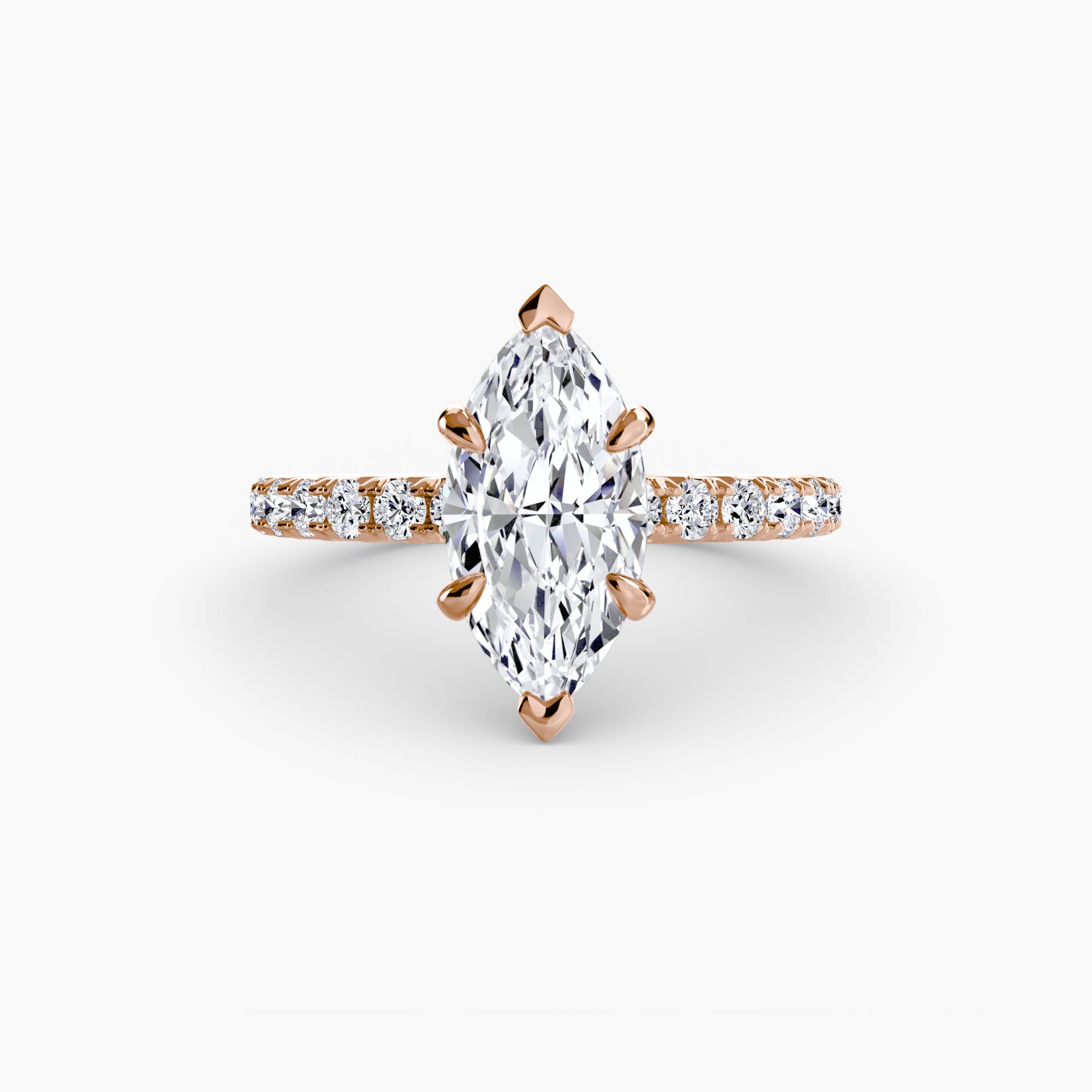 Anello solitario con pavé classico — montatura, 2,3 mm