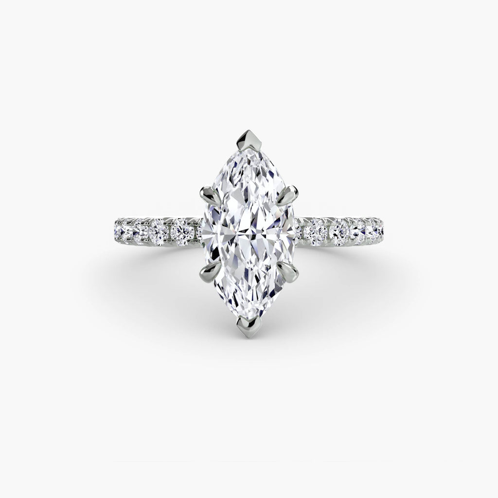 Anello solitario con pavé classico — montatura, 2,3 mm