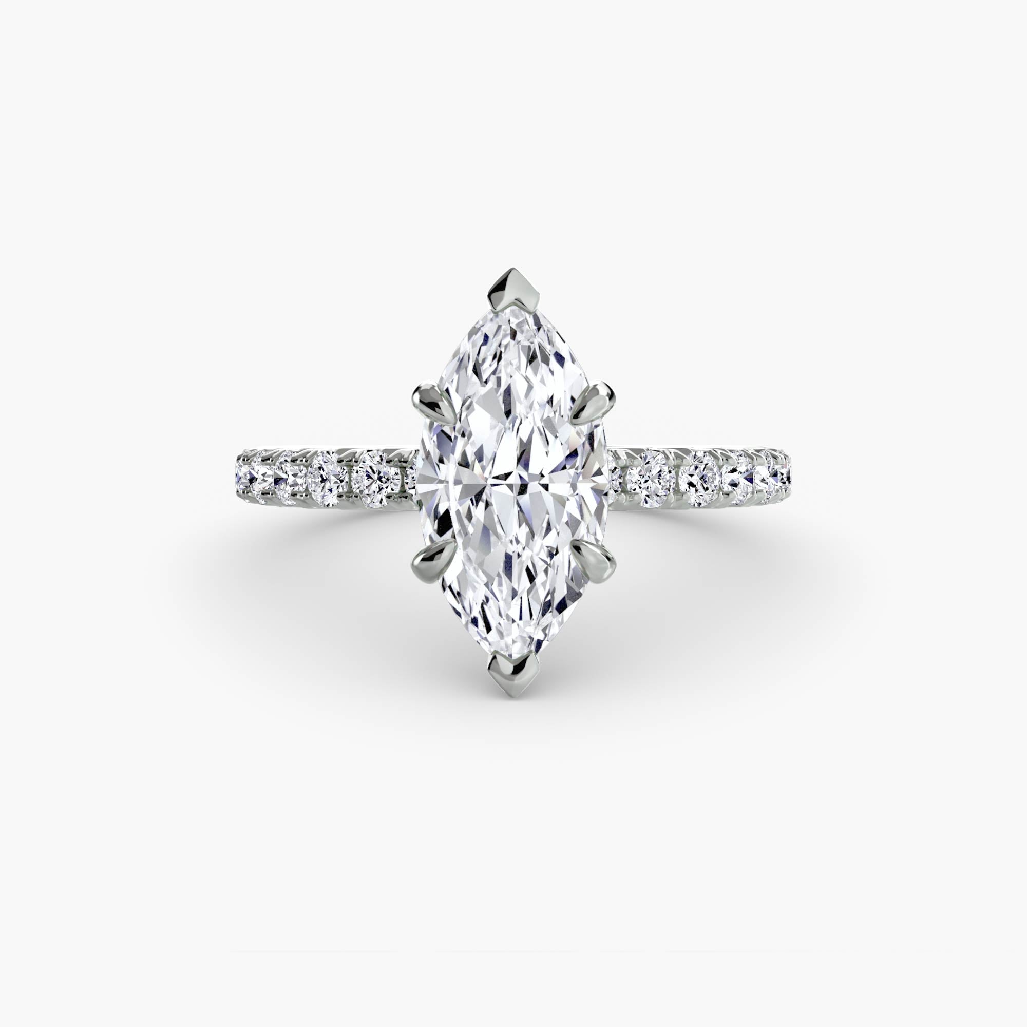 Anello solitario con pavé classico — montatura, 2,3 mm