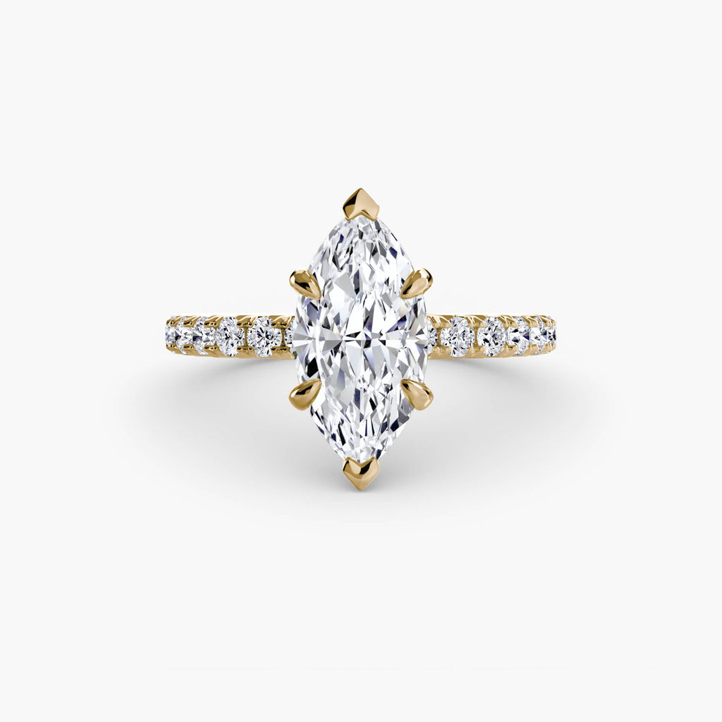 Anello solitario con pavé classico — montatura, 2,3 mm