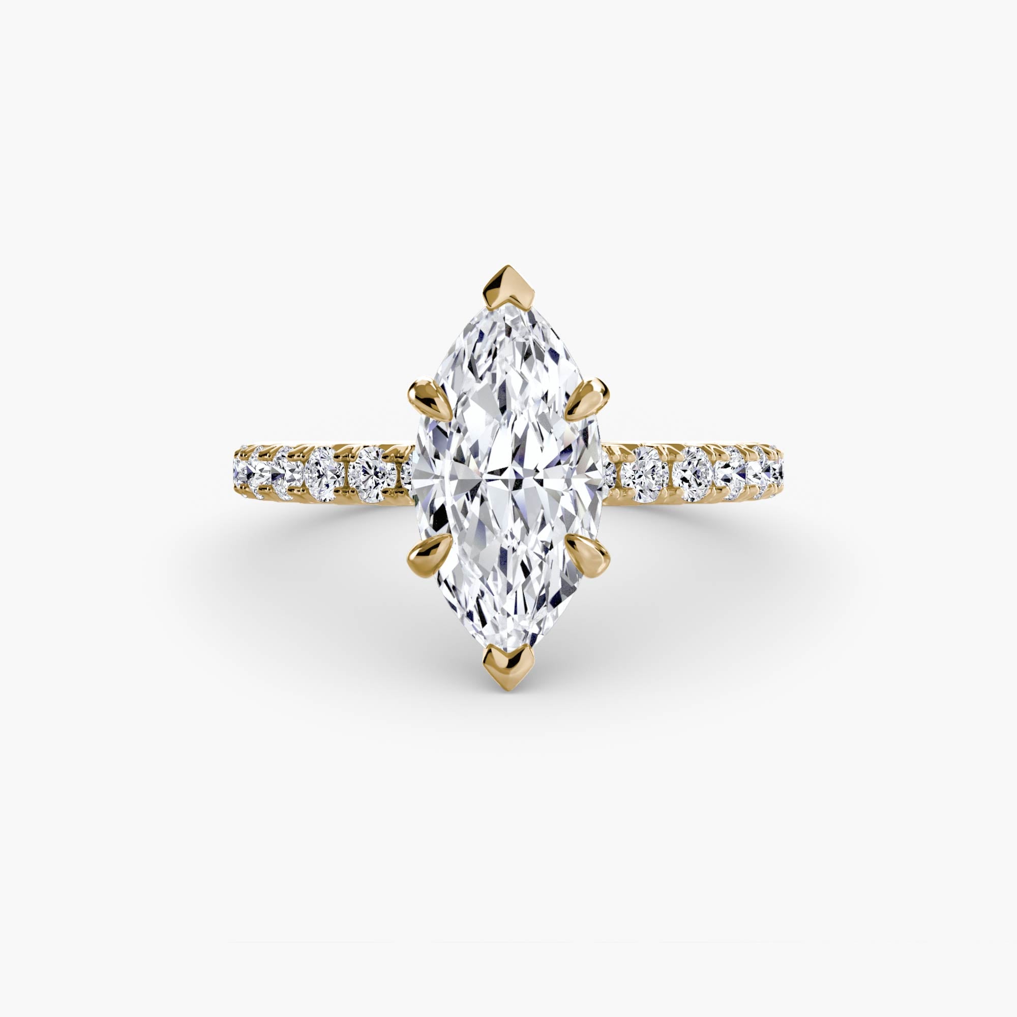 Anello solitario con pavé classico — montatura, 2,3 mm
