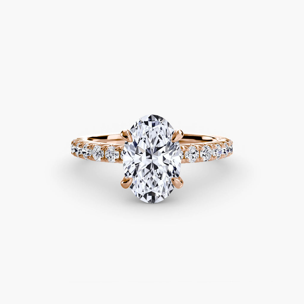 Anello solitario con pavé classico — montatura, 2,3 mm