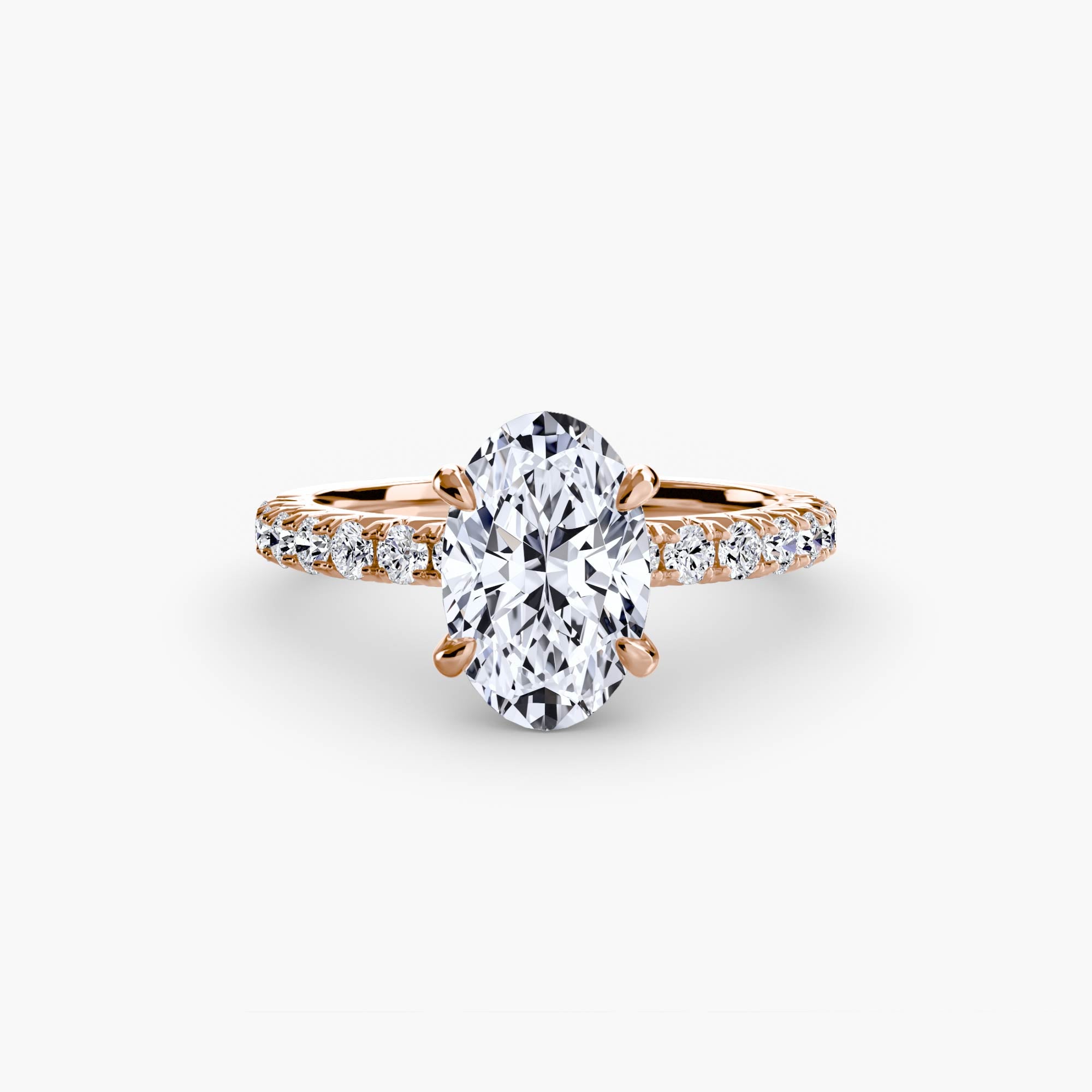 Anello solitario con pavé classico — montatura, 2,3 mm