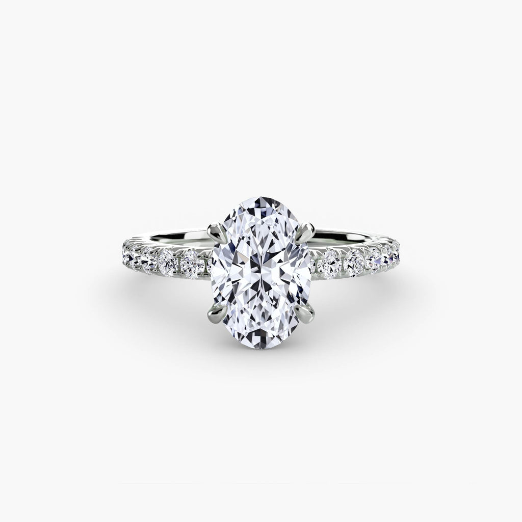 Anello solitario con pavé classico — montatura, 2,3 mm