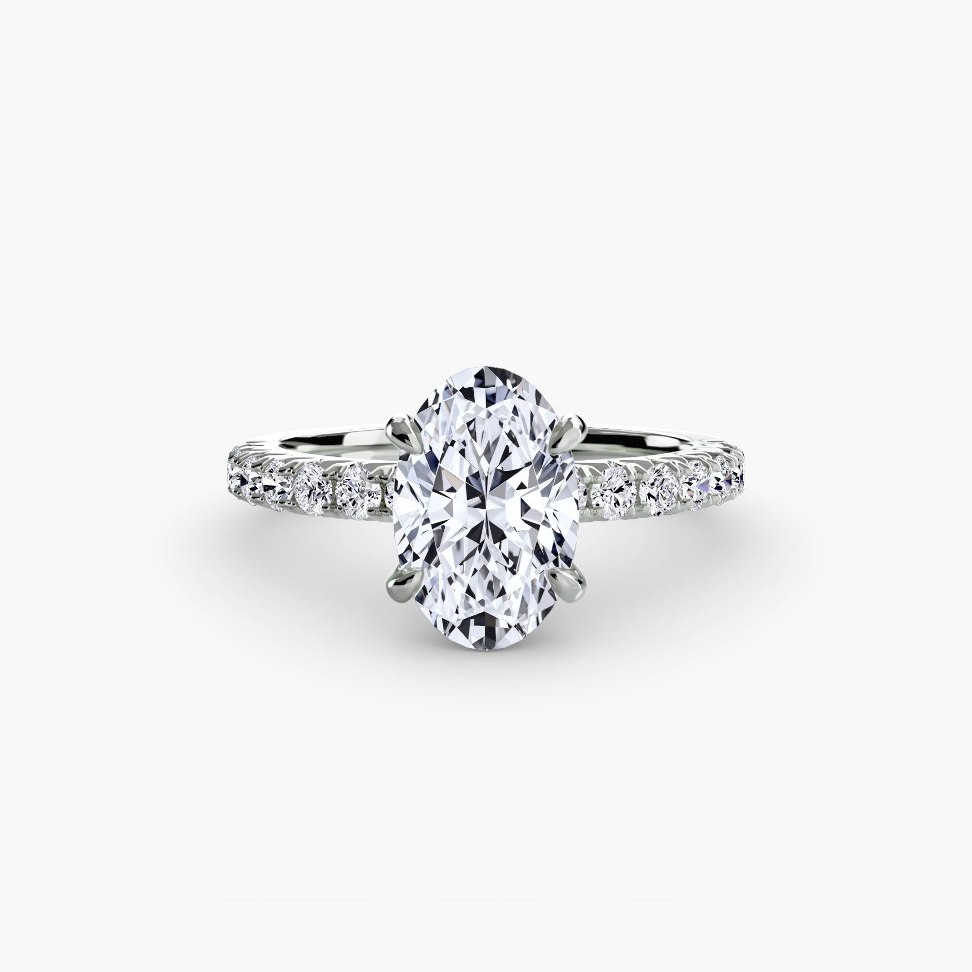 Anello solitario con pavé classico — montatura, 2,3 mm