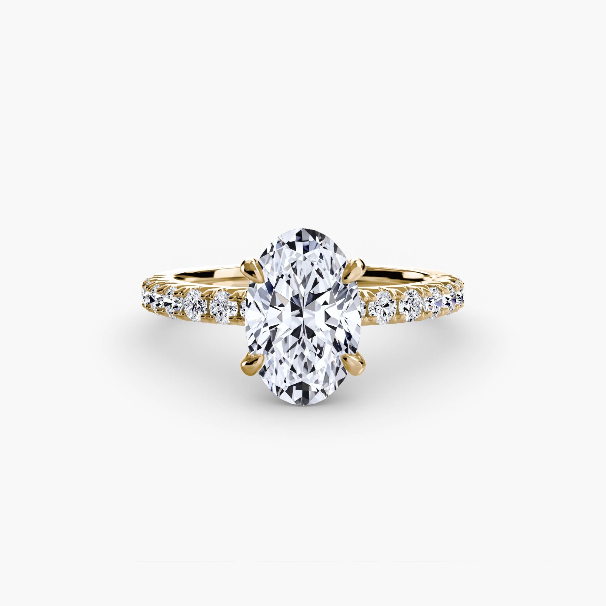 Anello solitario con pavé classico — montatura, 2,3 mm
