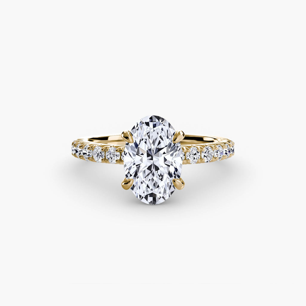 Anello solitario con pavé classico — montatura, 2,3 mm