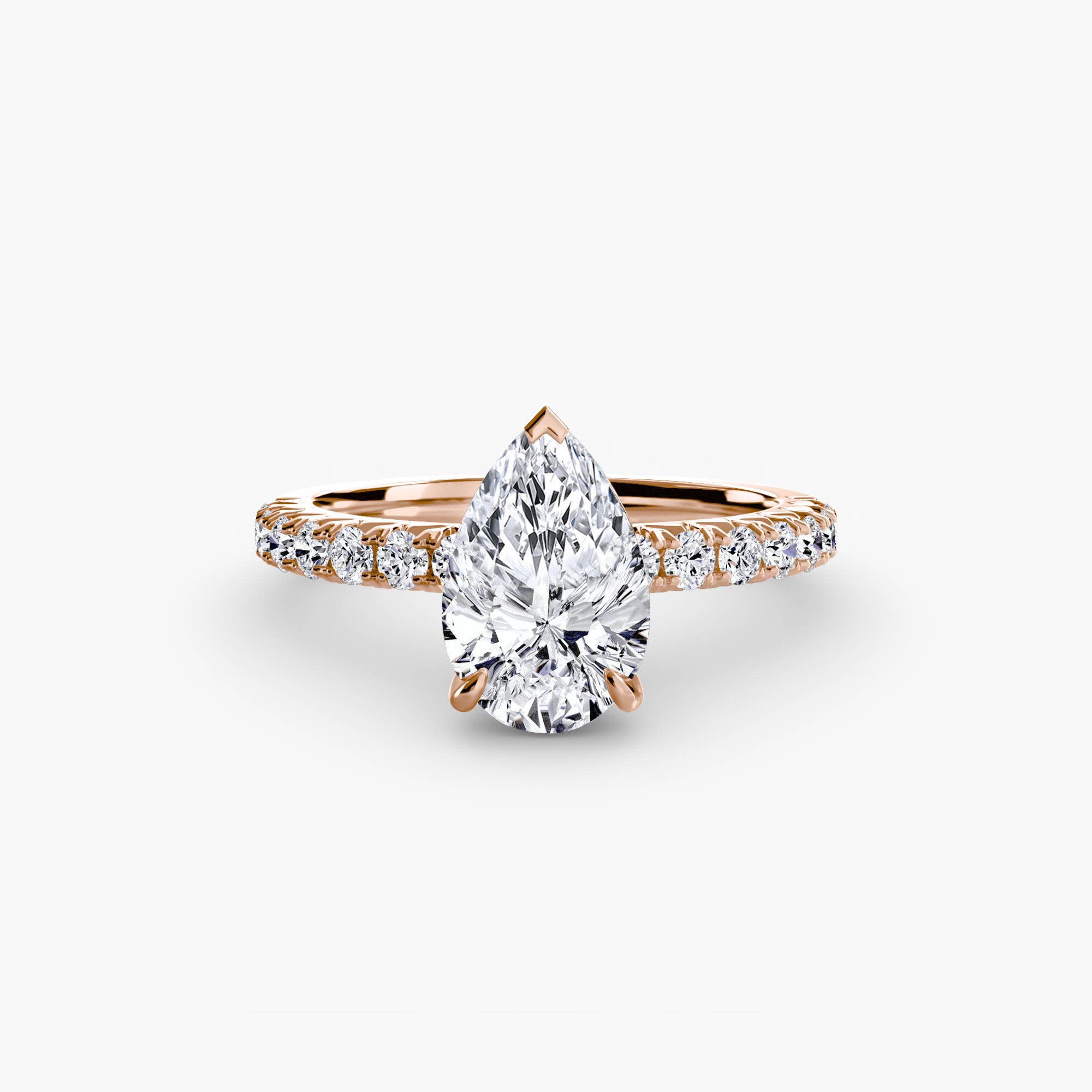 Anello solitario con pavé classico — montatura, 2,3 mm