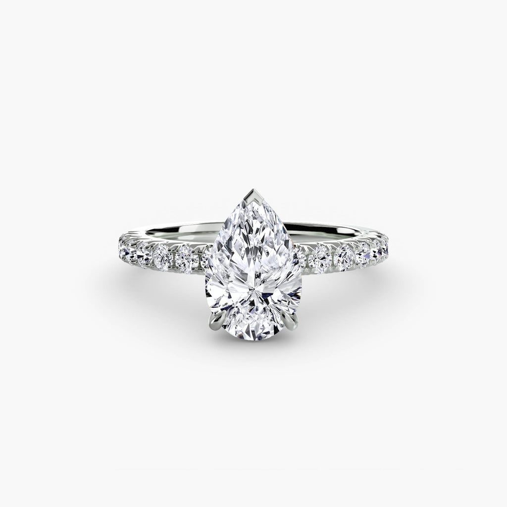 Anello solitario con pavé classico — montatura, 2,3 mm