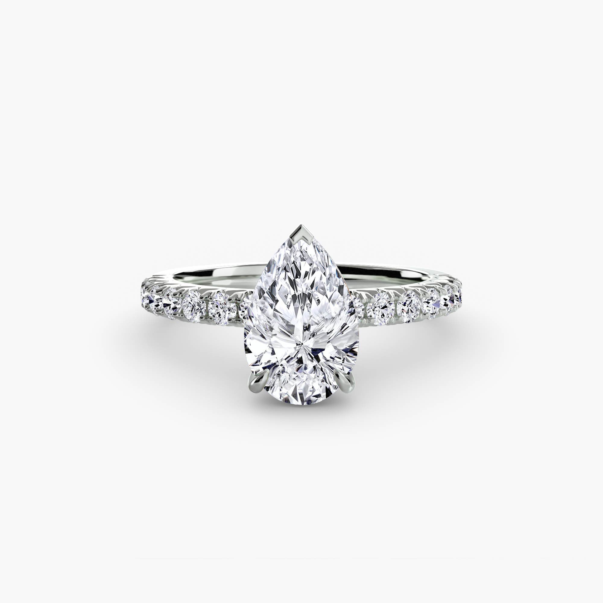 Anello solitario con pavé classico — montatura, 2,3 mm