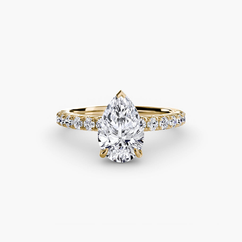 Anello solitario con pavé classico — montatura, 2,3 mm