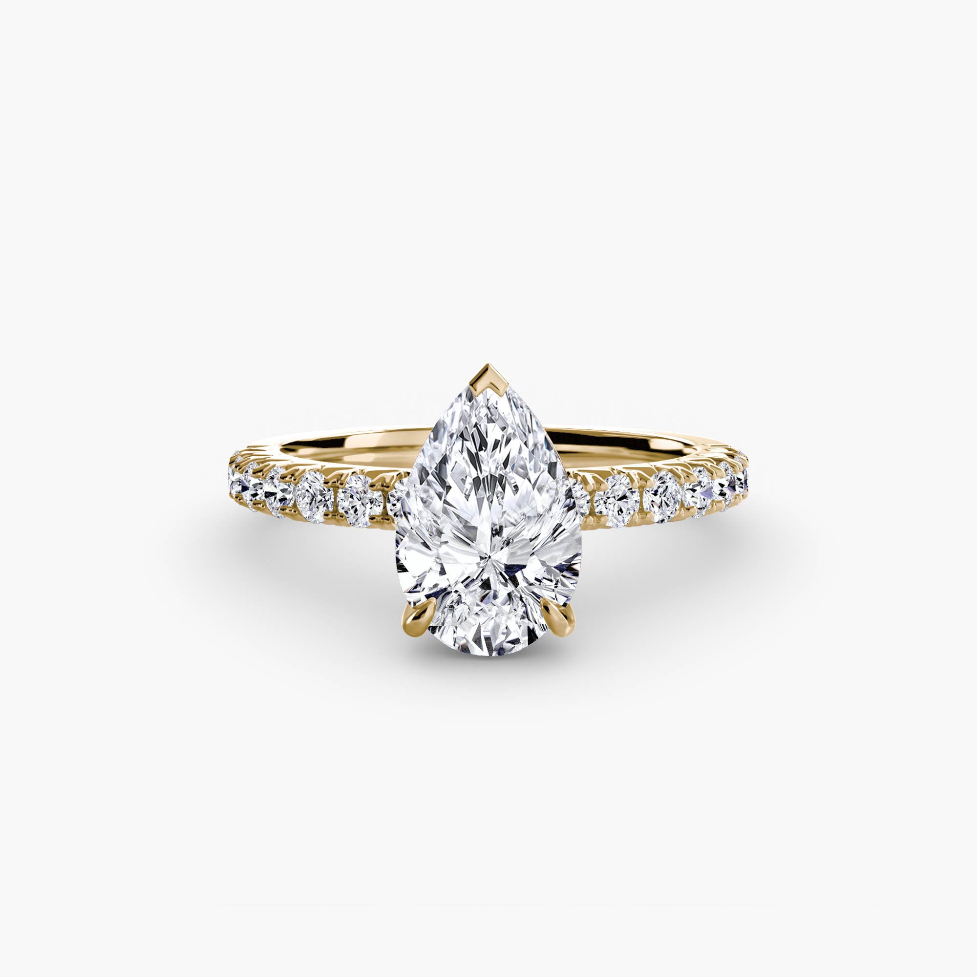 Anello solitario con pavé classico — montatura, 2,3 mm