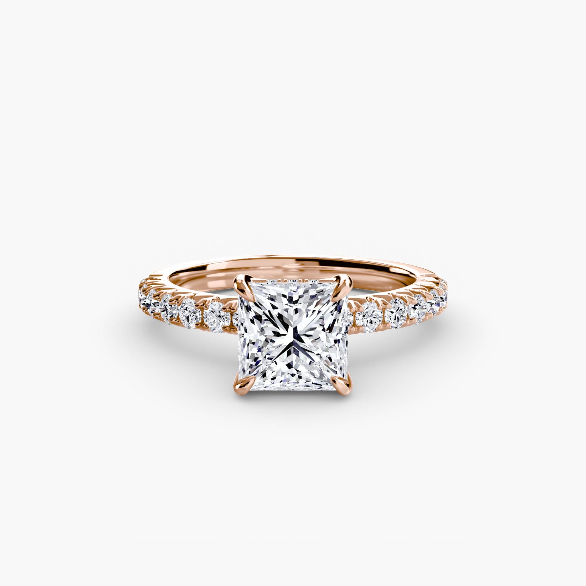 Anello solitario con pavé classico — montatura, 2,3 mm