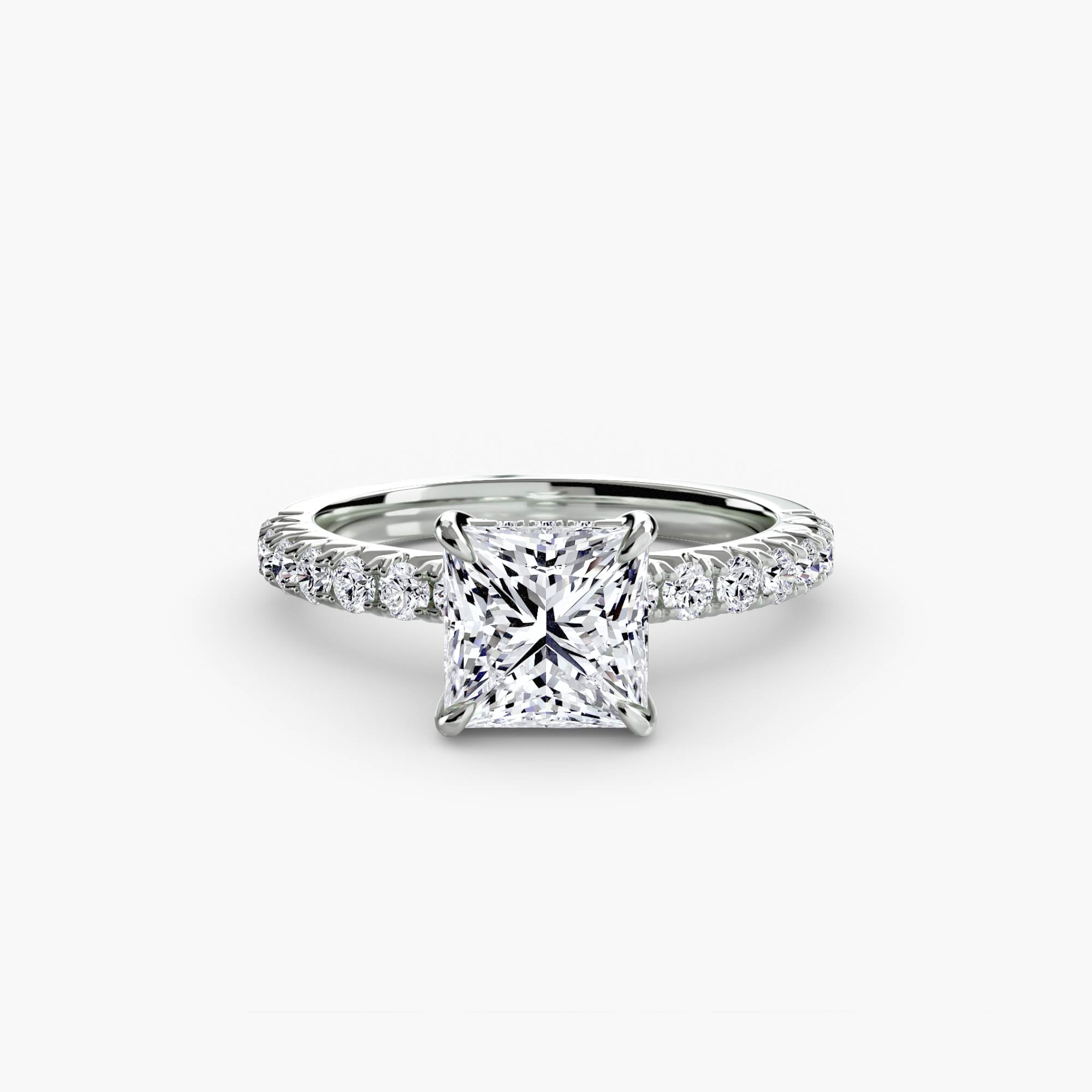 Anello solitario con pavé classico — montatura, 2,3 mm