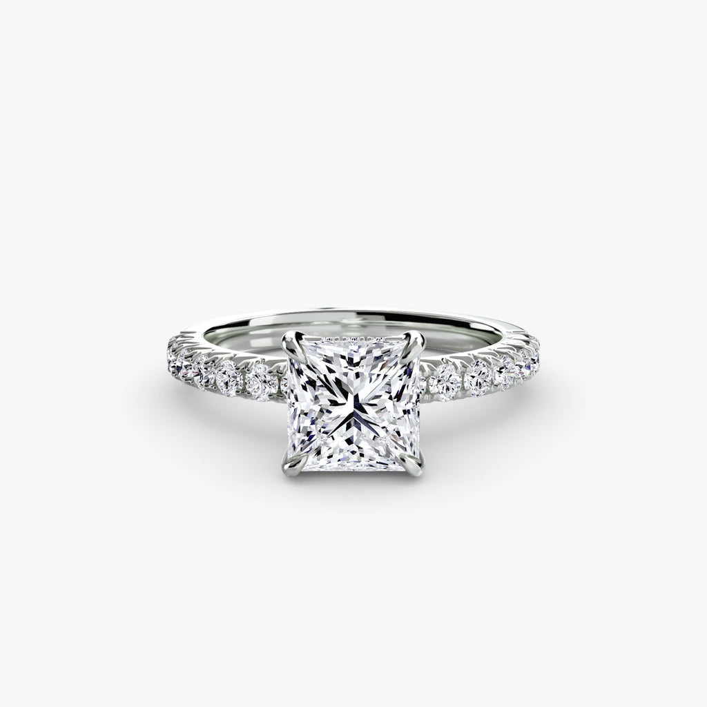 Anello solitario con pavé classico — montatura, 2,3 mm