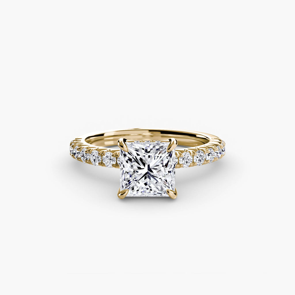Anello solitario con pavé classico — montatura, 2,3 mm