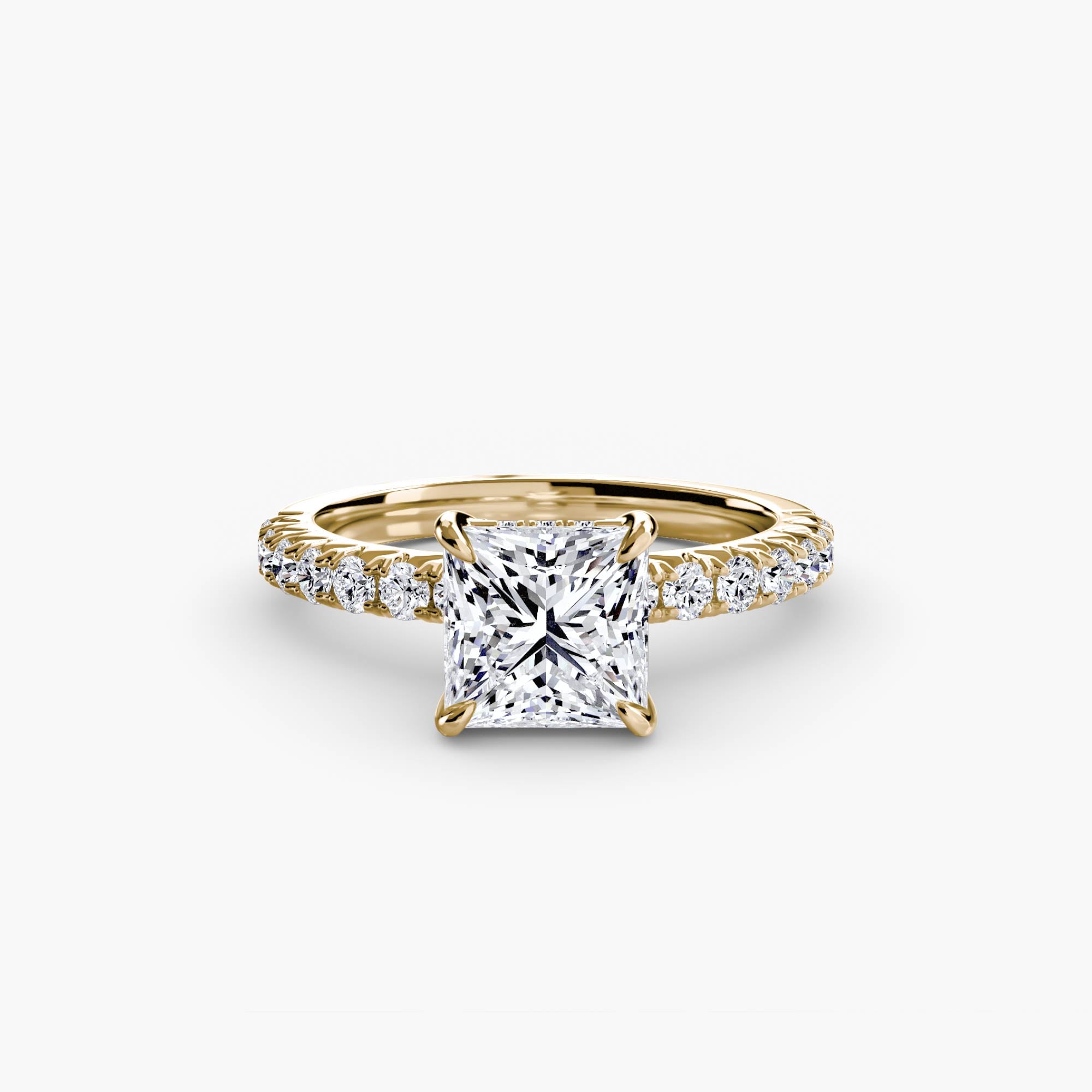 Anello solitario con pavé classico — montatura, 2,3 mm