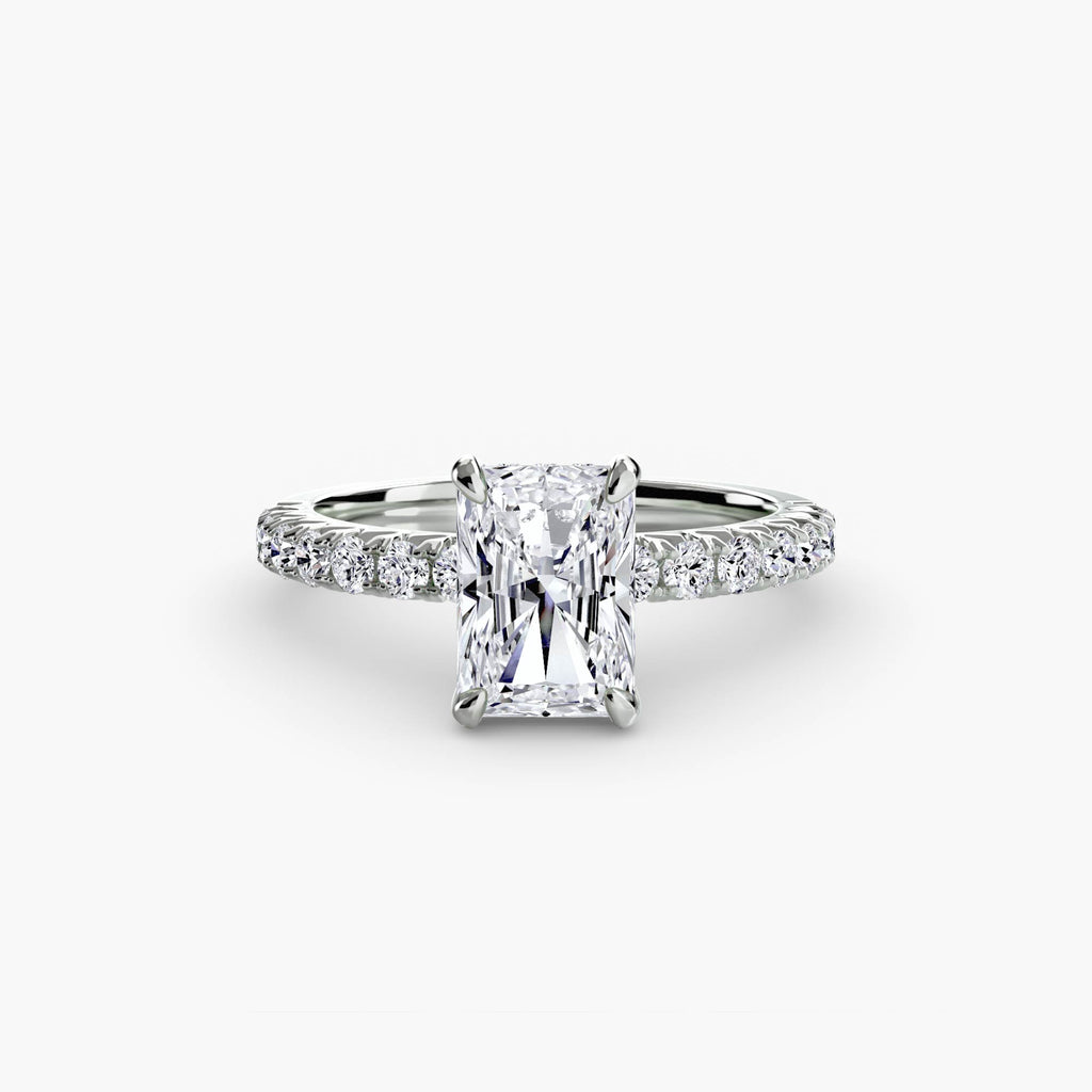 Anello solitario con pavé classico — montatura, 2,3 mm