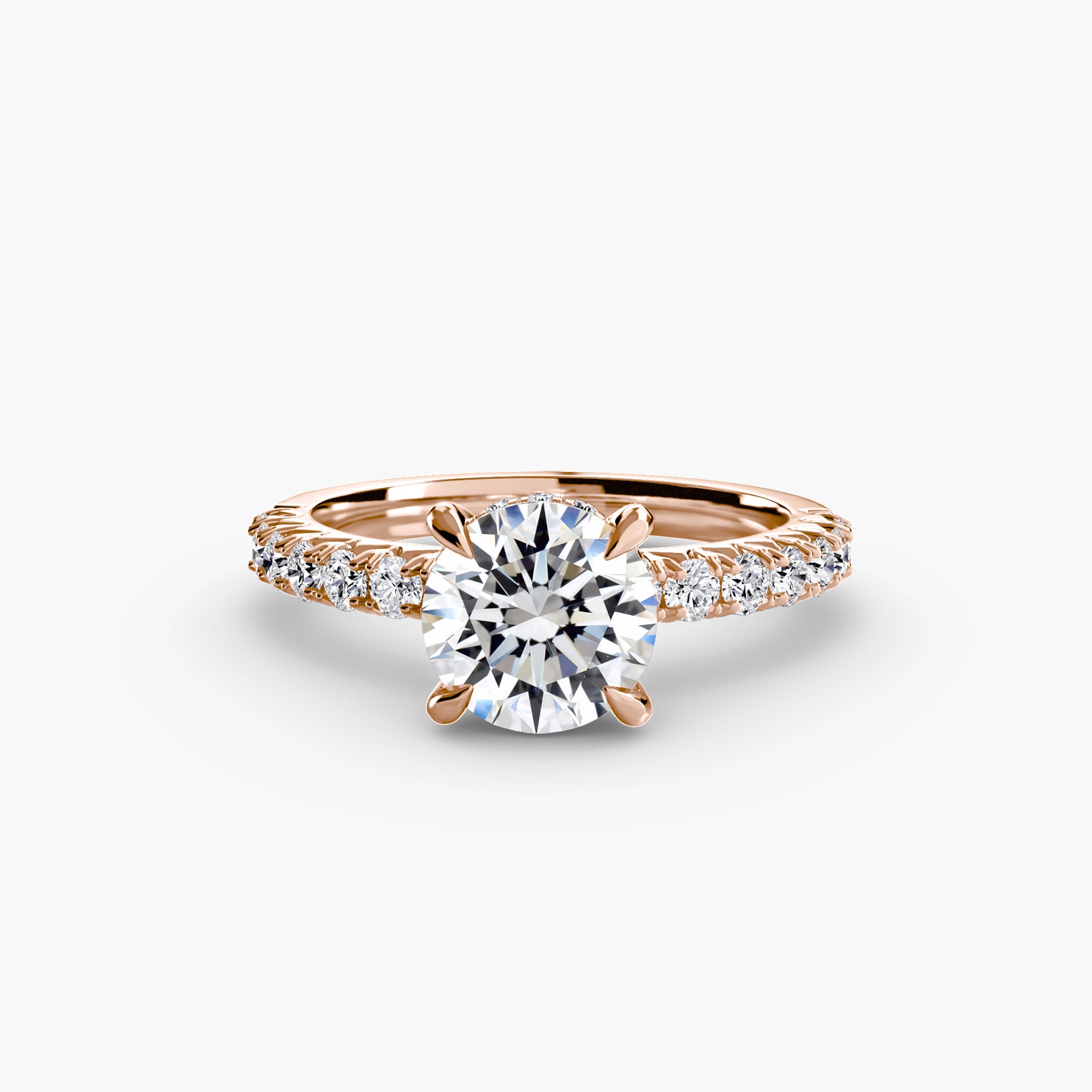 Anello solitario con pavé classico — montatura, 2,3 mm