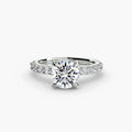Anello solitario con pavé classico — montatura, 2,3 mm