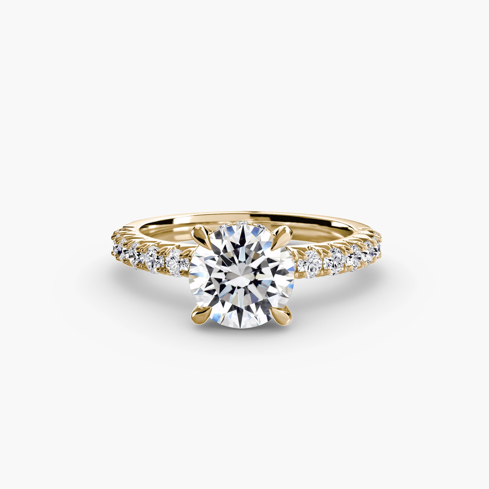 Anello solitario con pavé classico — montatura, 2,3 mm