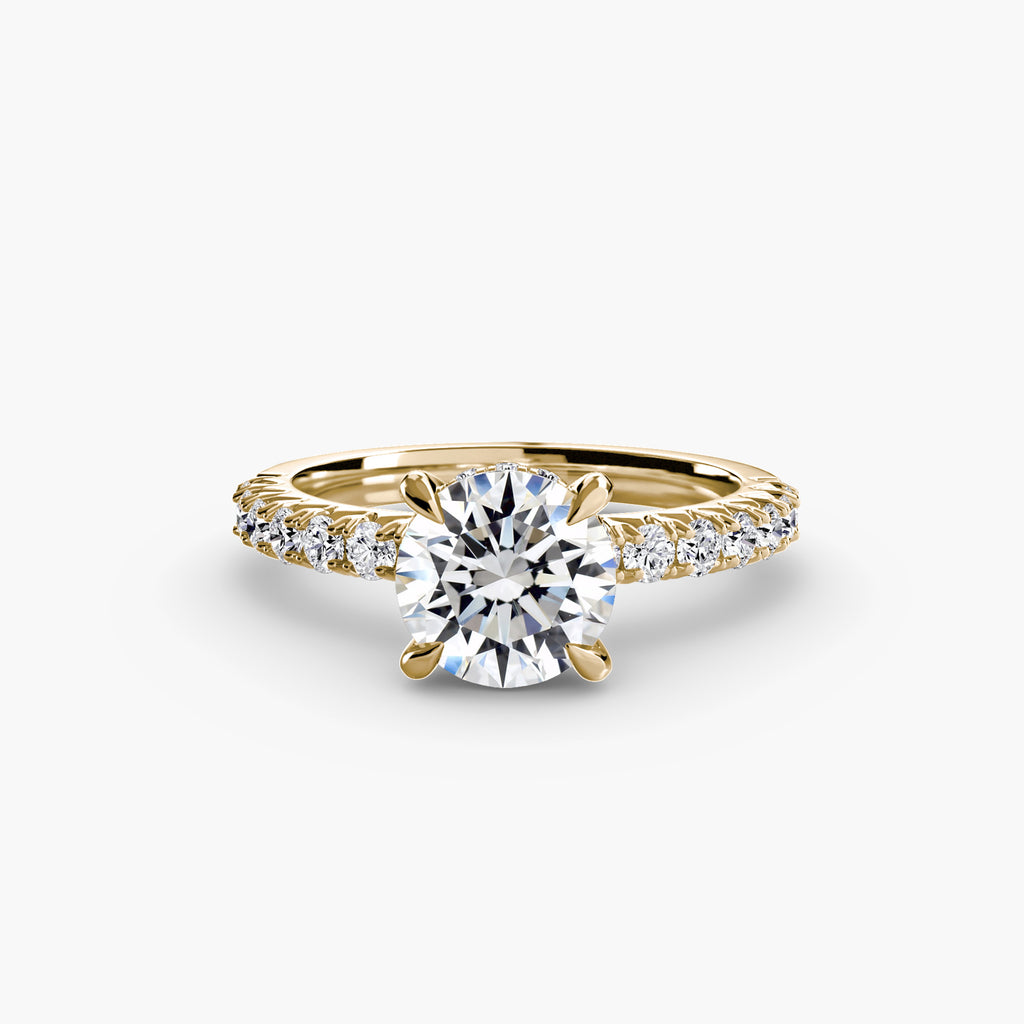 Anello solitario con pavé classico — montatura, 2,3 mm