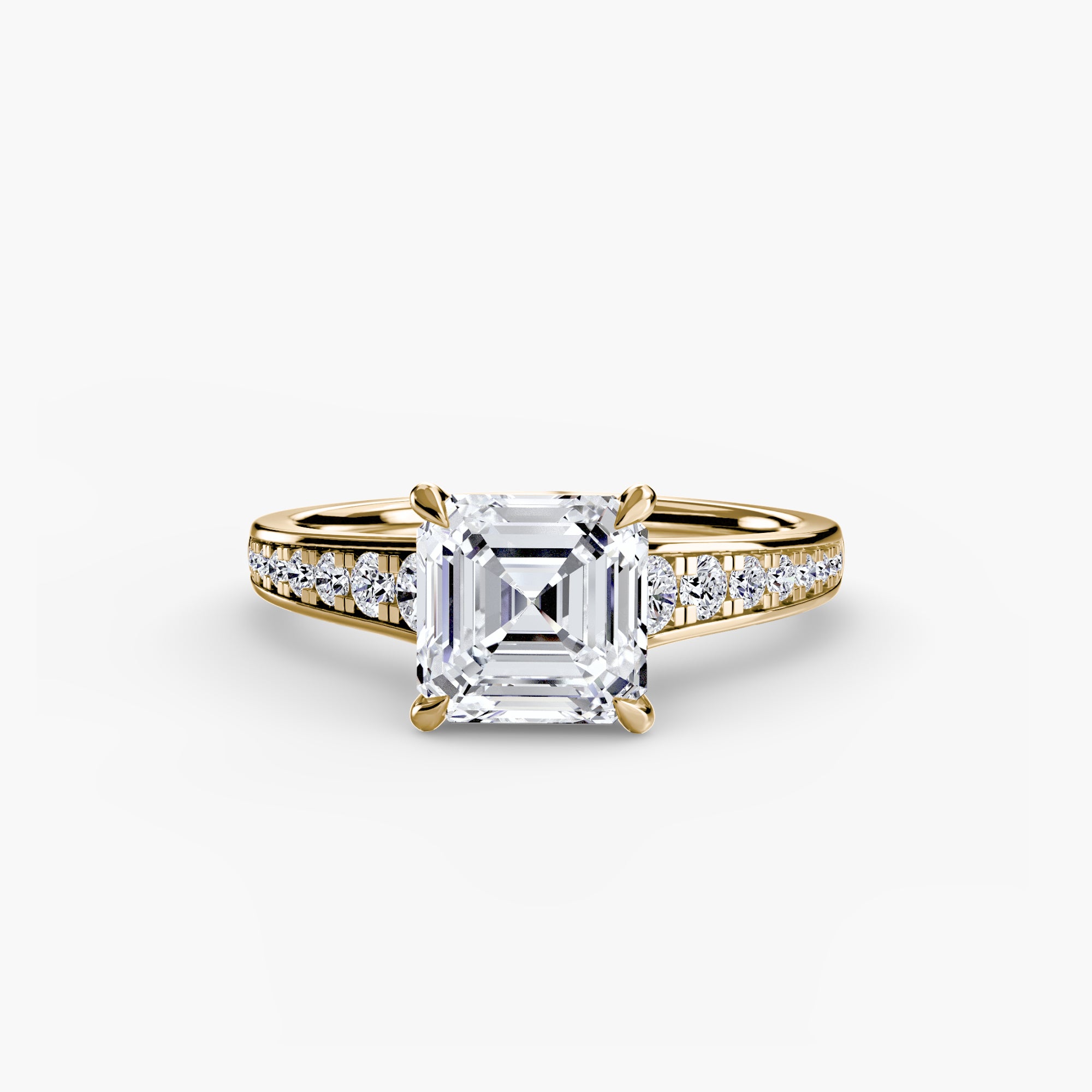 Anello solitario con pavé continuo — montatura, 2,4 mm