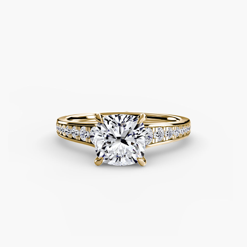Anello solitario con pavé continuo — montatura, 2,4 mm