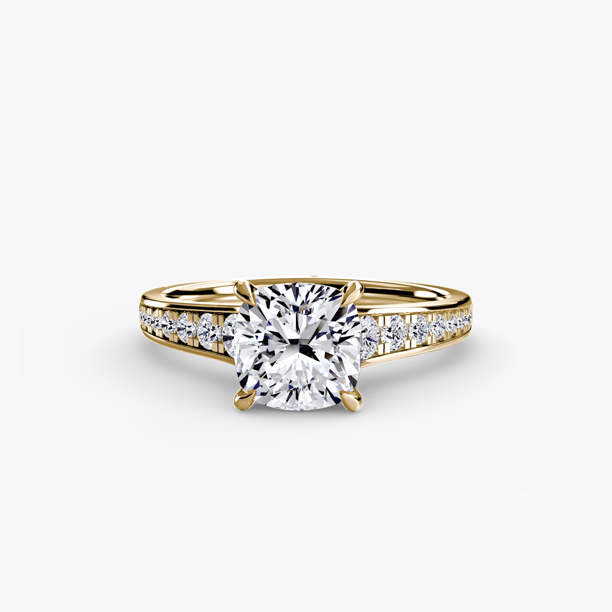 Anello solitario con pavé continuo — montatura, 2,4 mm
