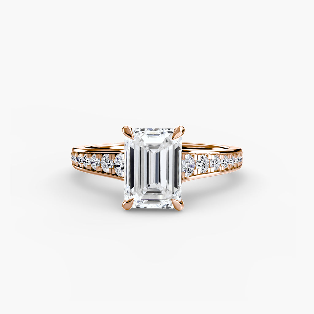 Anello solitario con pavé continuo — montatura, 2,4 mm
