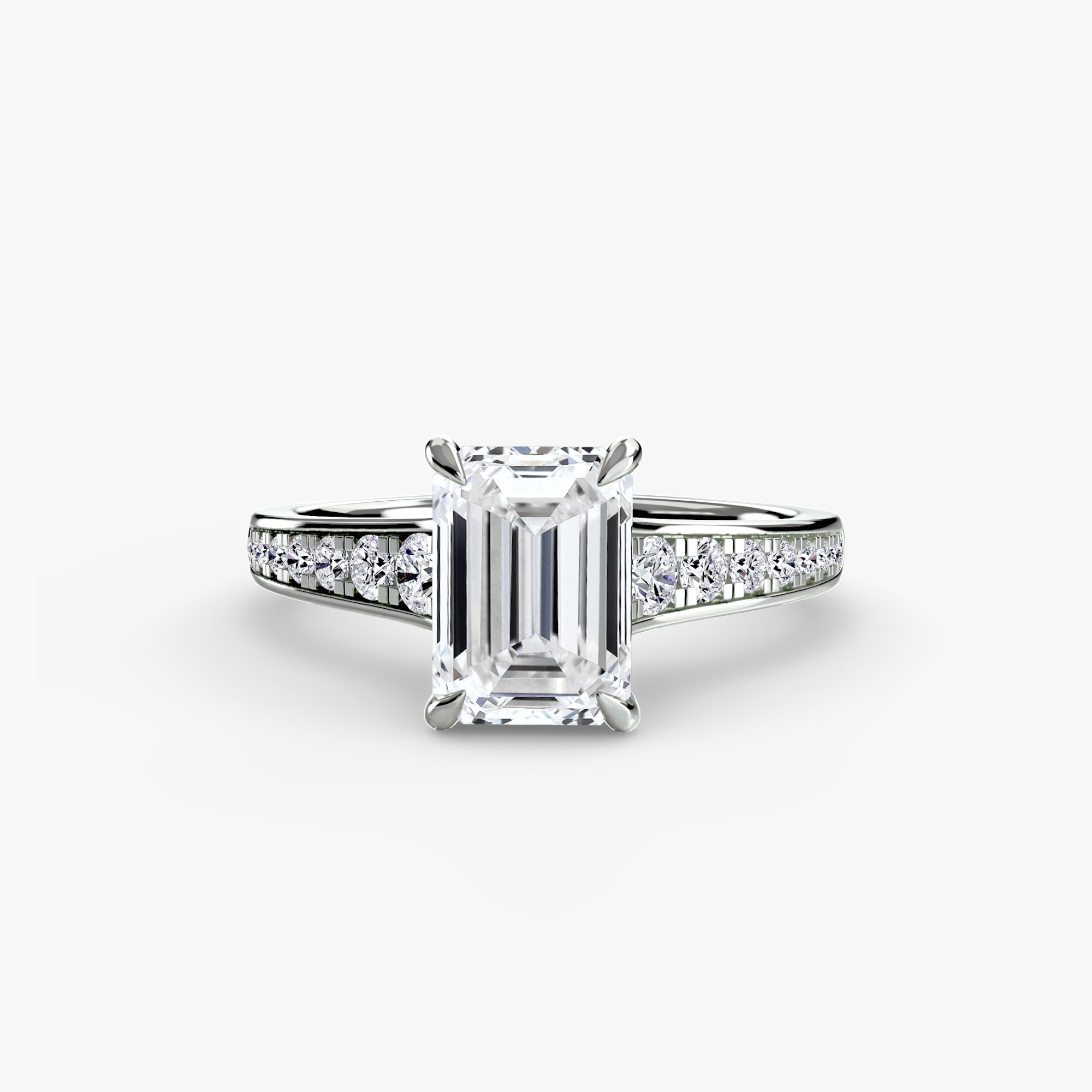 Anello solitario con pavé continuo — montatura, 2,4 mm