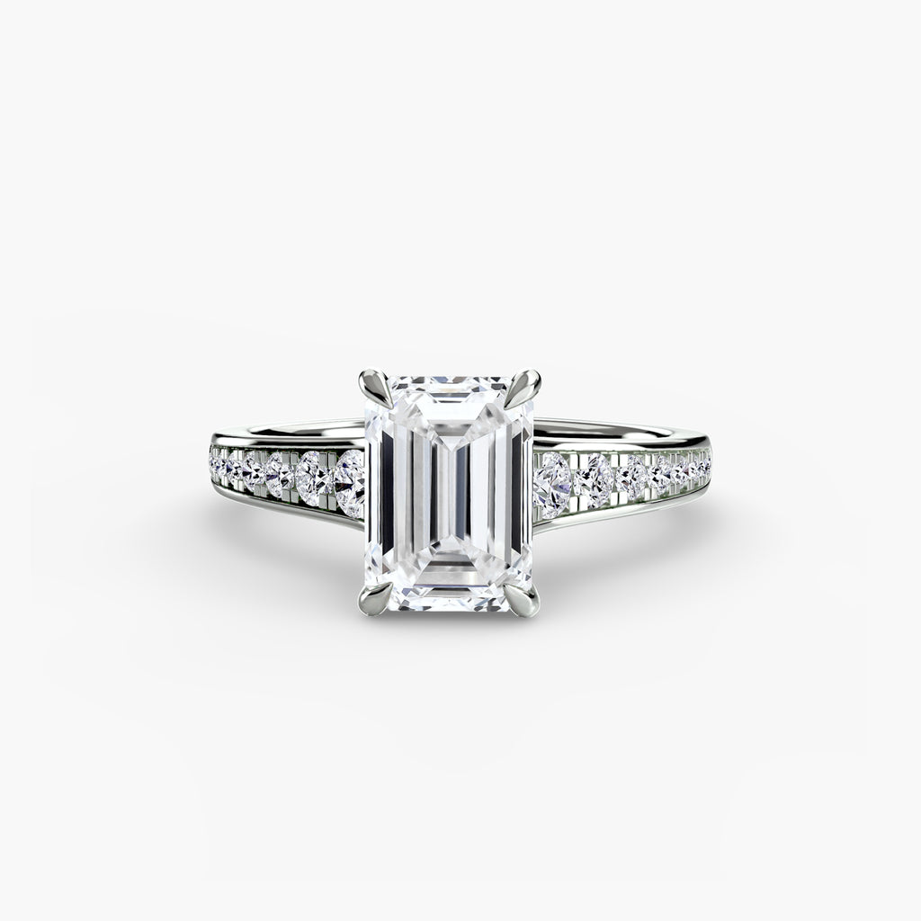 Anello solitario con pavé continuo — montatura, 2,4 mm