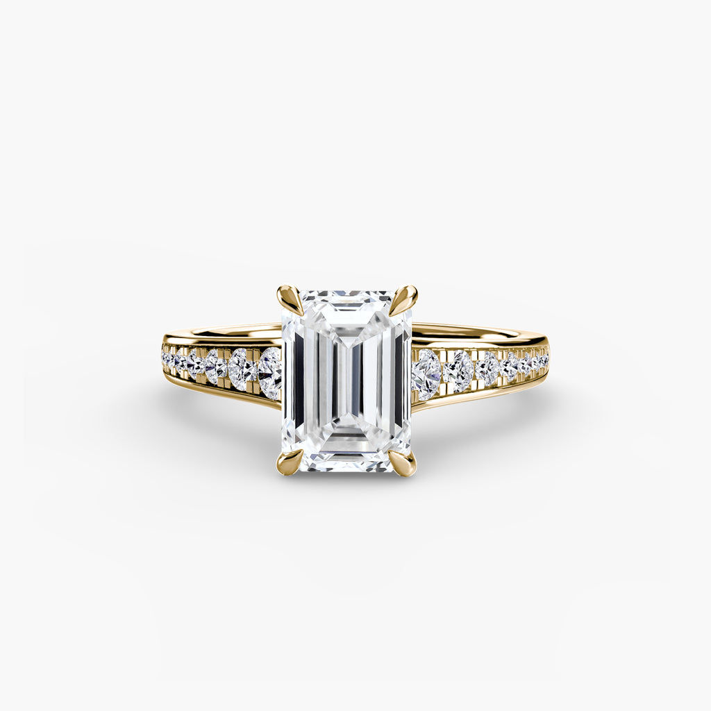 Anello solitario con pavé continuo — montatura, 2,4 mm