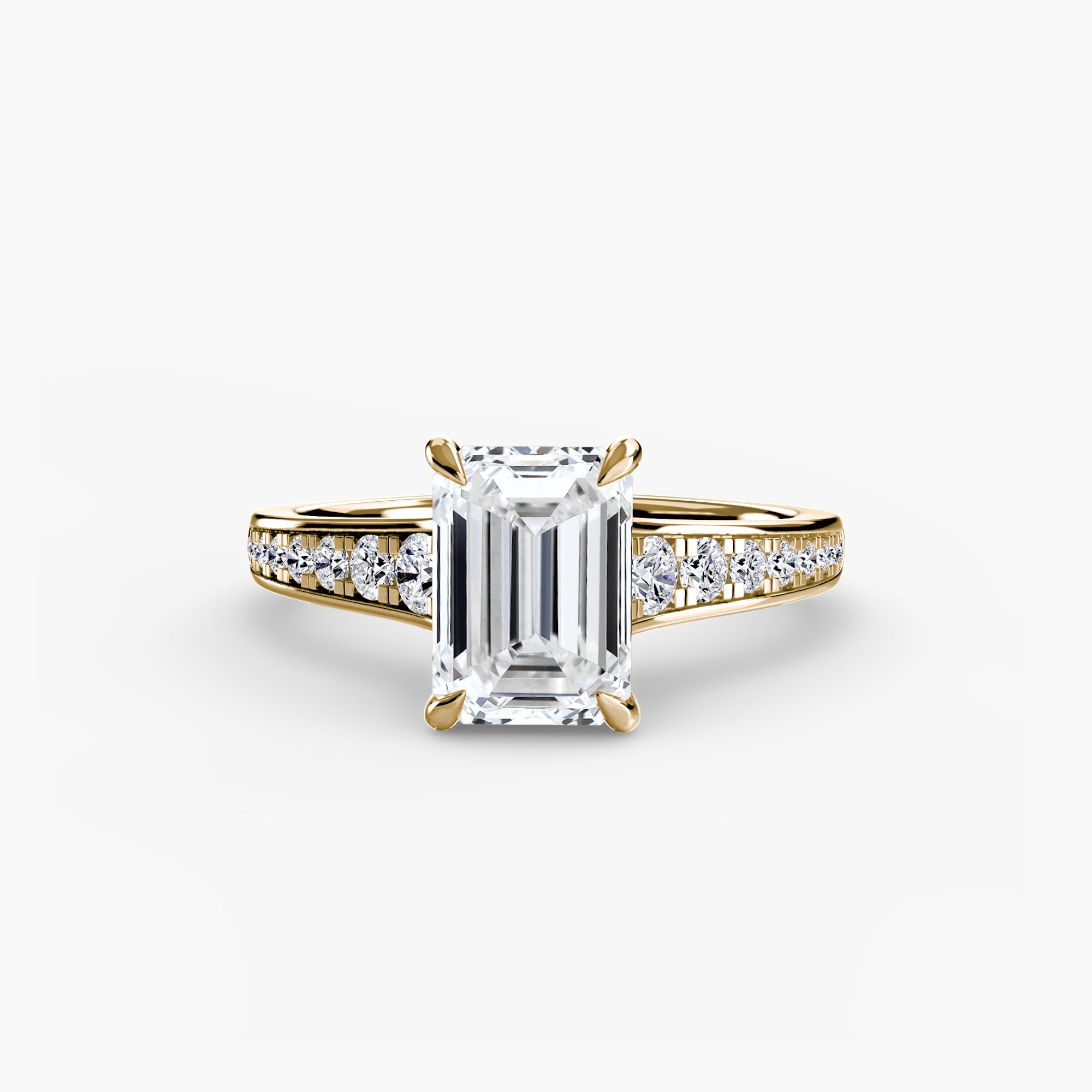 Anello solitario con pavé continuo — montatura, 2,4 mm