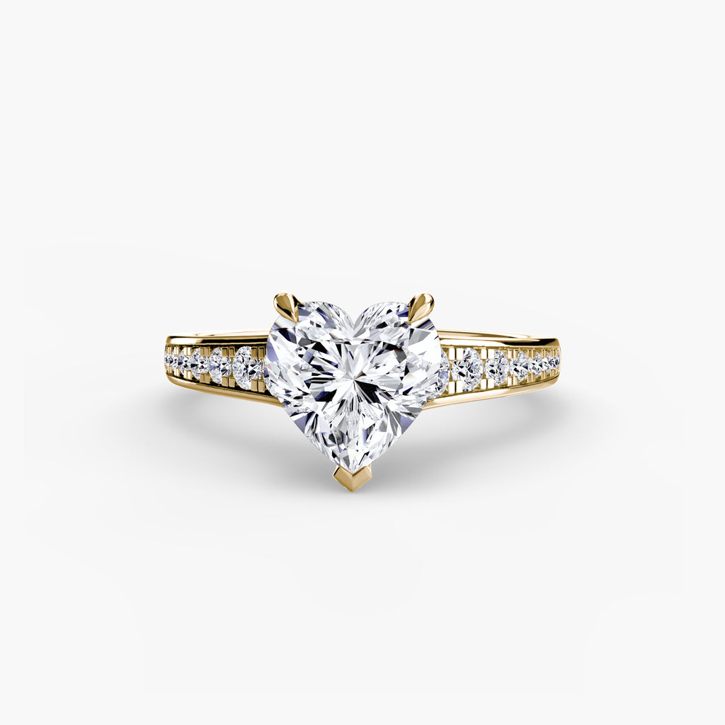 Anello solitario con pavé continuo — montatura, 2,4 mm