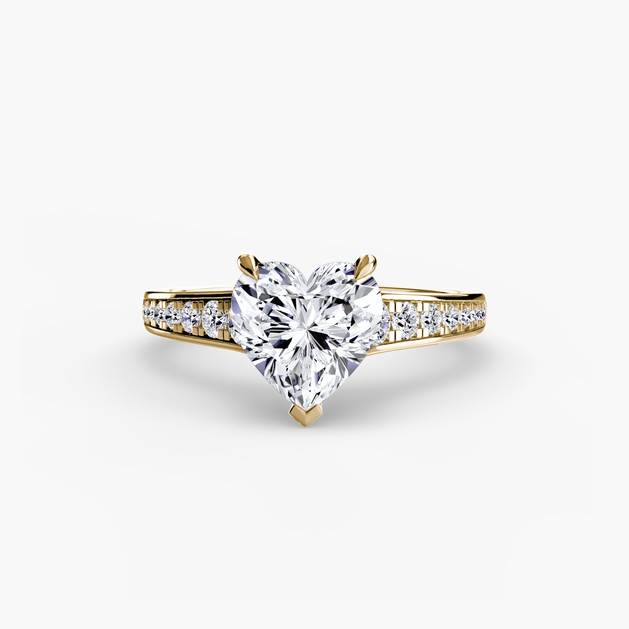 Anello solitario con pavé continuo — montatura, 2,4 mm