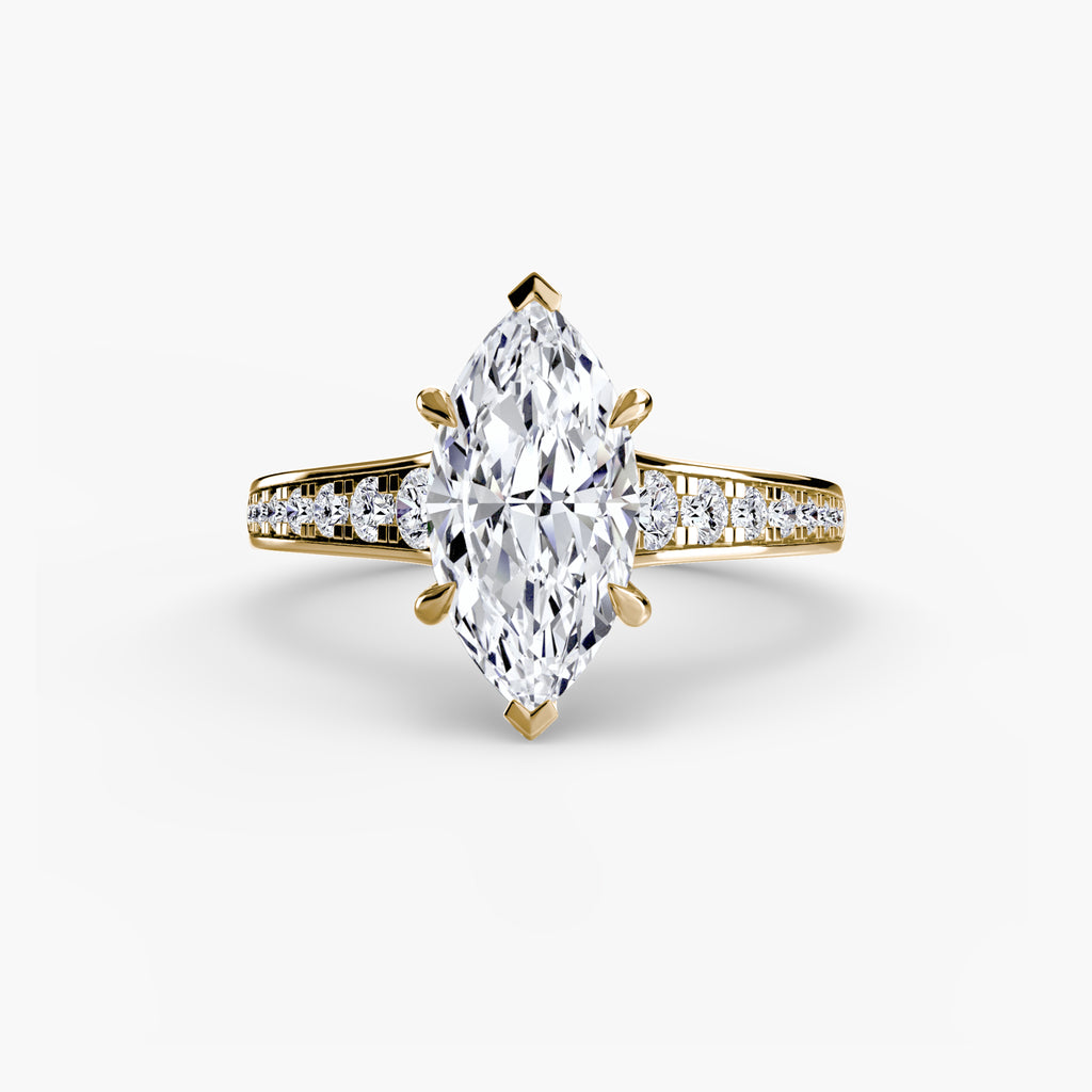 Anello solitario con pavé continuo — montatura, 2,4 mm