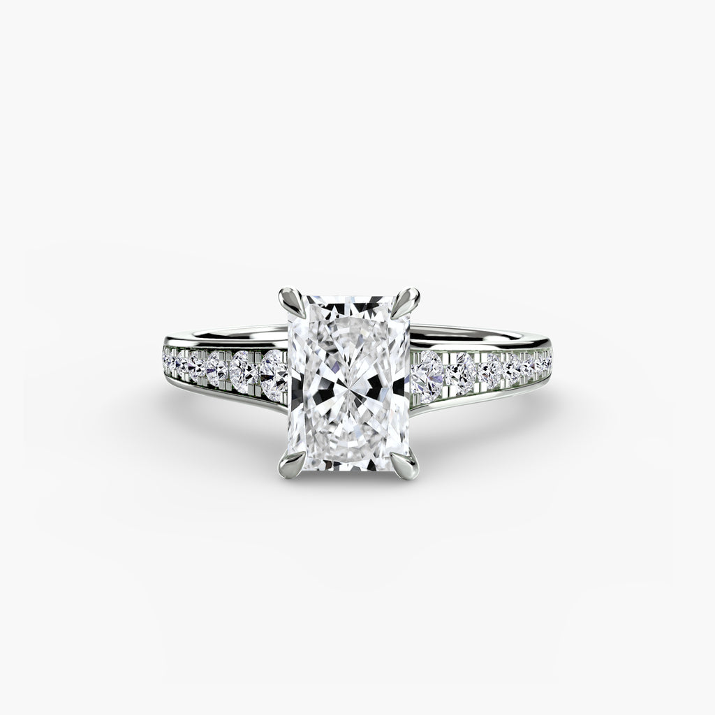 Anello solitario con pavé continuo — montatura, 2,4 mm