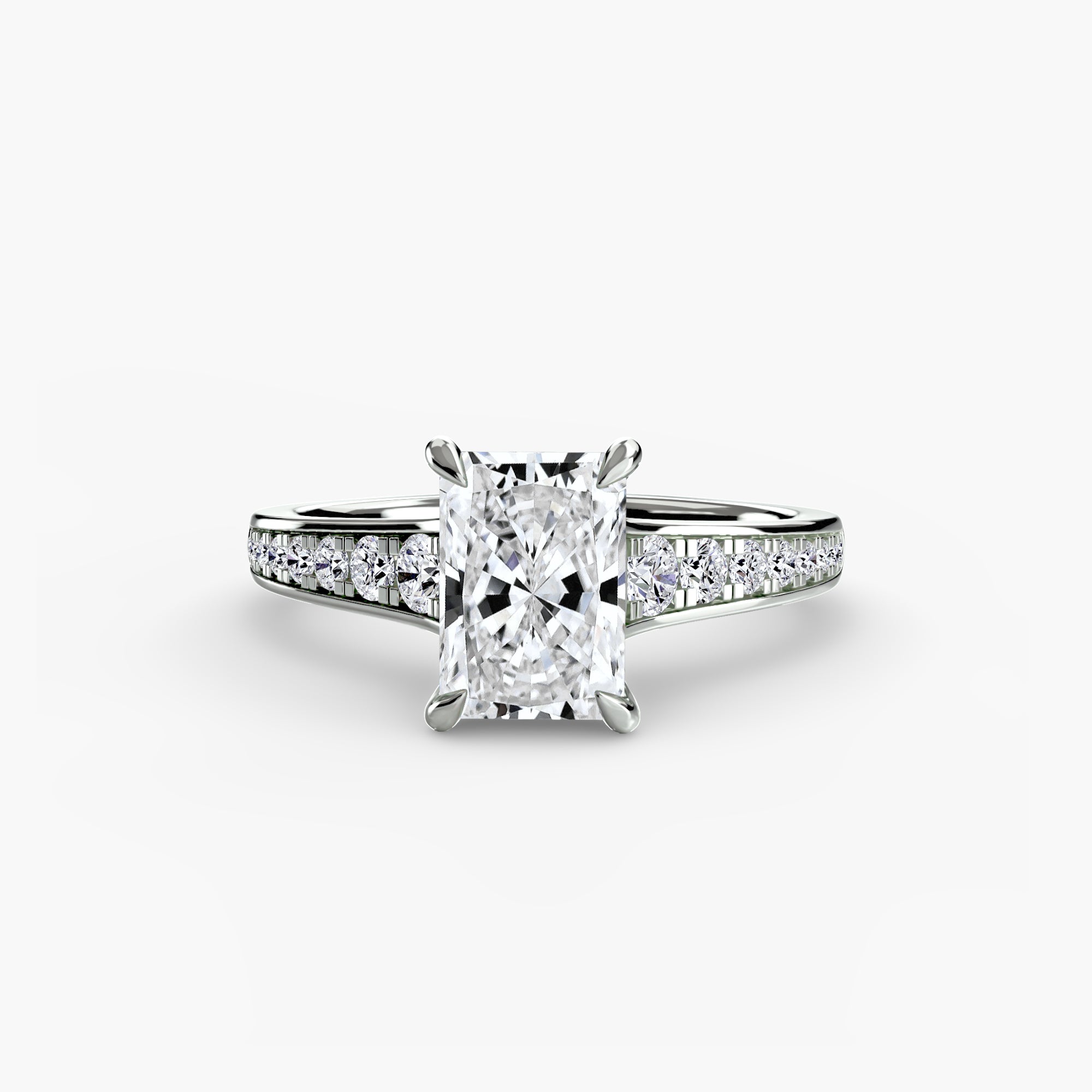 Anello solitario con pavé continuo — montatura, 2,4 mm
