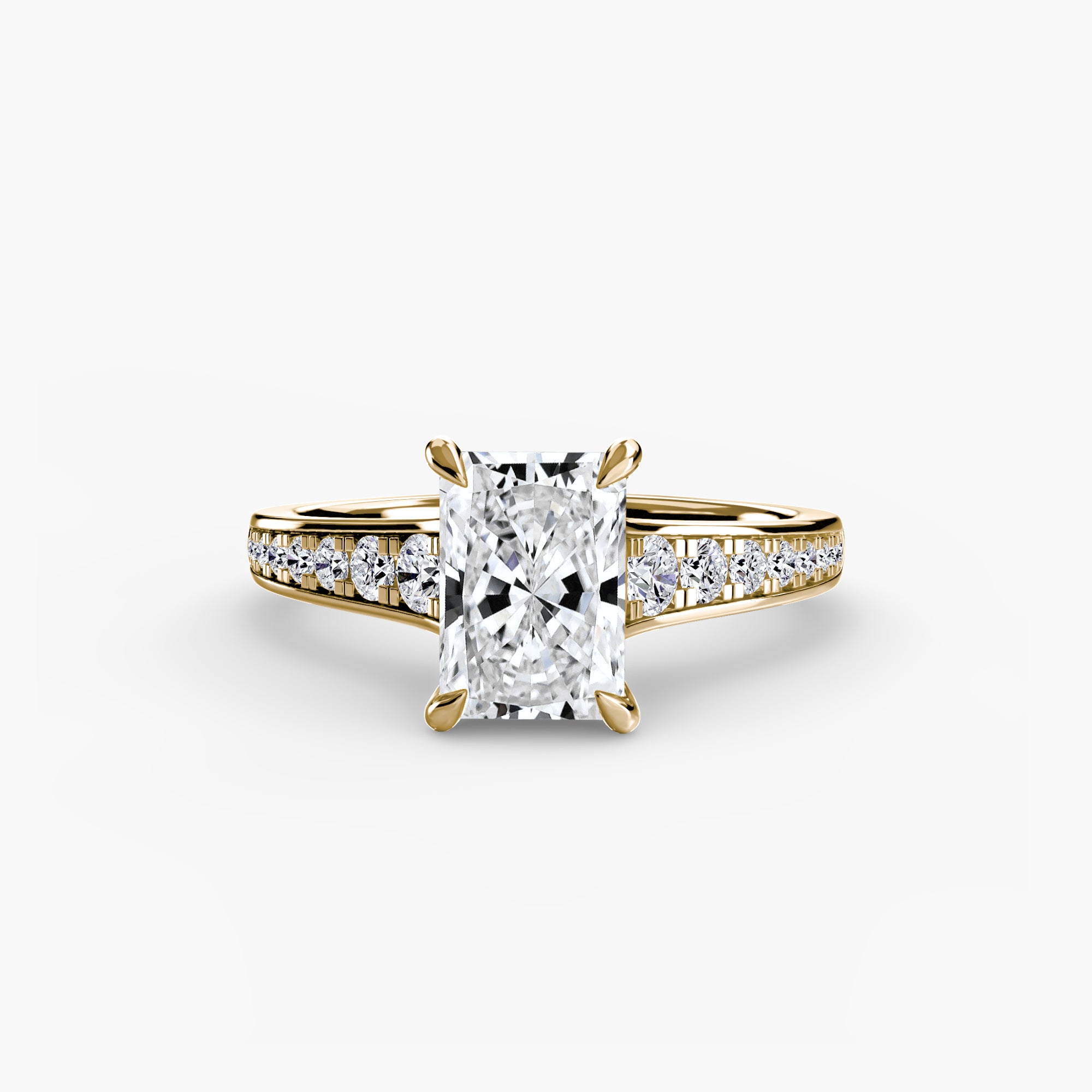 Anello solitario con pavé continuo — montatura, 2,4 mm