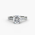Anello solitario con pavé continuo — montatura, 2,4 mm