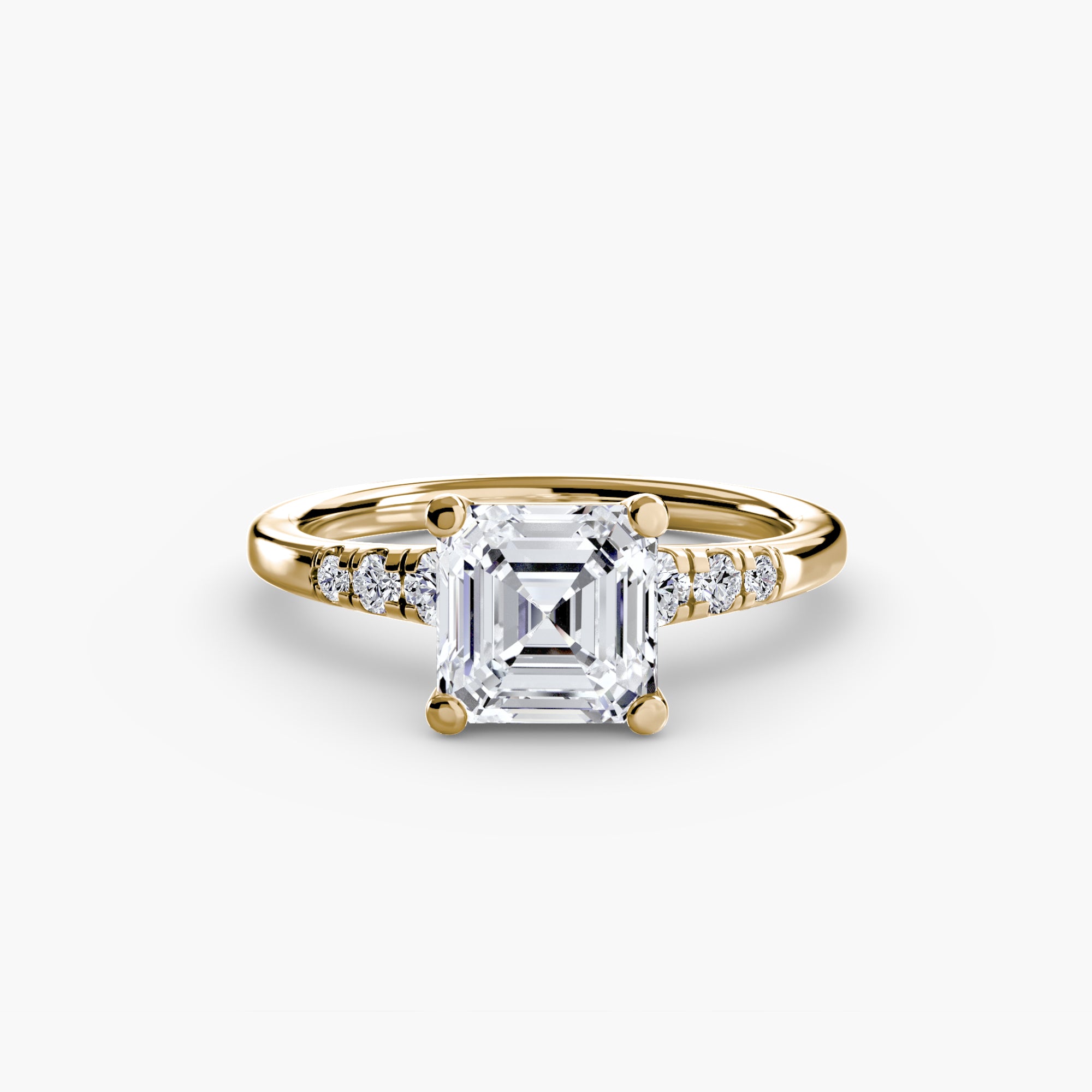 Anello solitario con spalle impreziosite — montatura