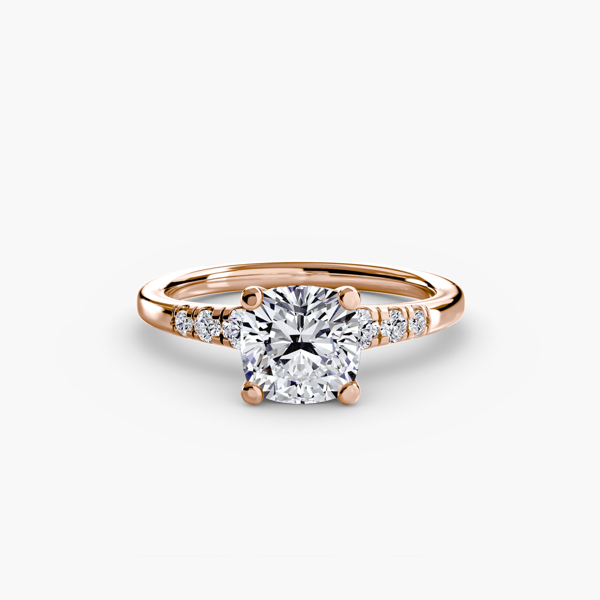 Anello solitario con spalle impreziosite — montatura