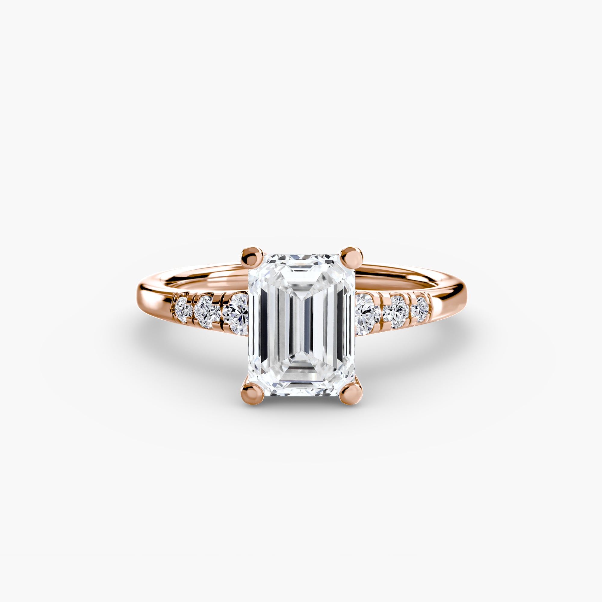 Anello solitario con spalle impreziosite — montatura
