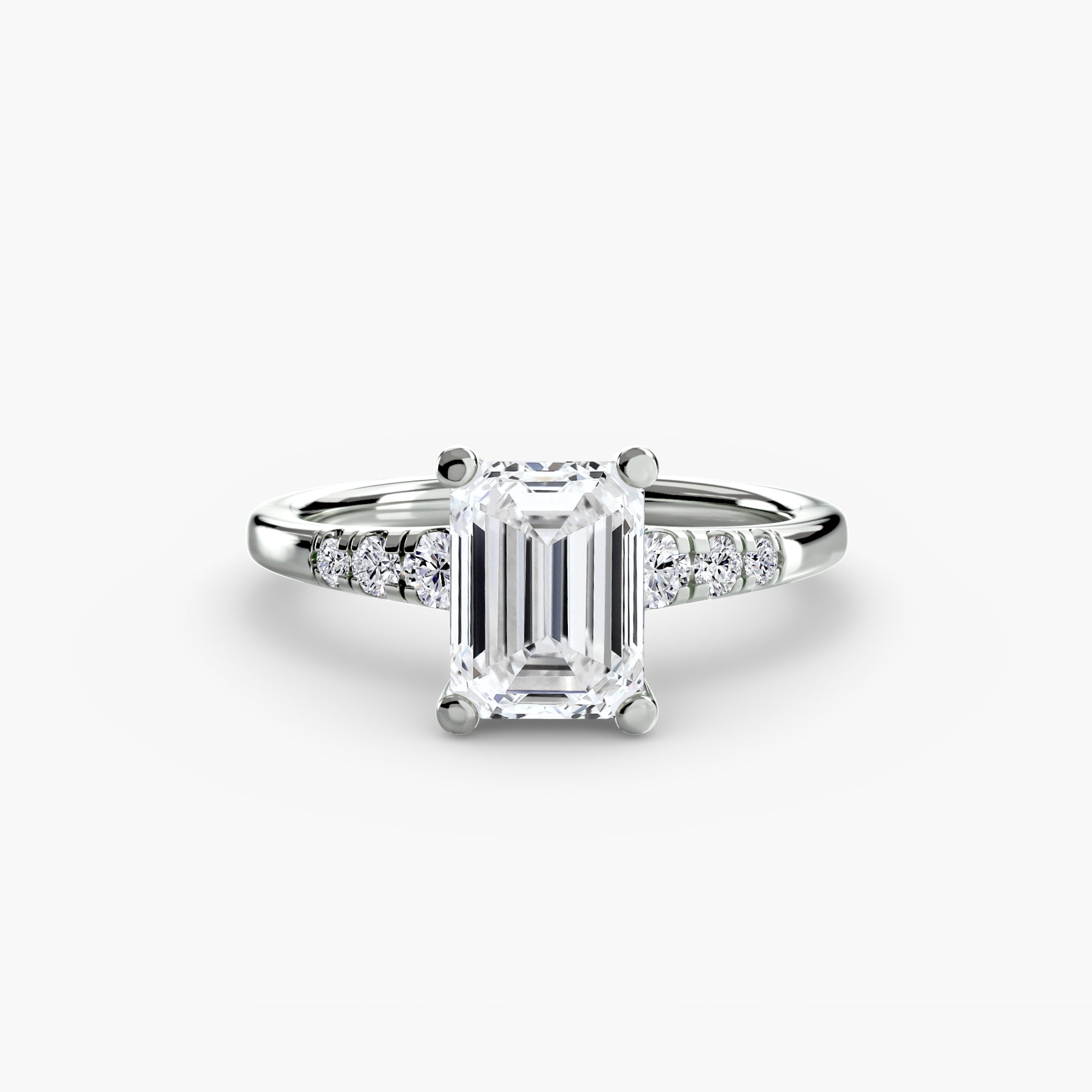 Anello solitario con spalle impreziosite — montatura